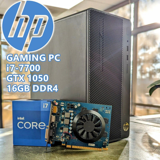 HP 280 G3 MT Gaming PC i7-7700 GTX 1050 16GB DDR4 1TB SSD Windows 10 PRO WIFI