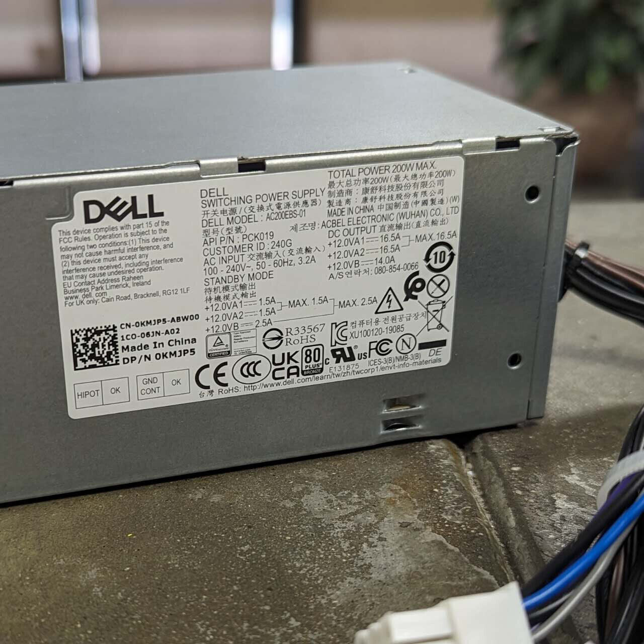Dell Optiplex 3080 5080 7080 SFF 200W Power Supply L200EBS-01 5TVM5 KMJP5 VFXXF