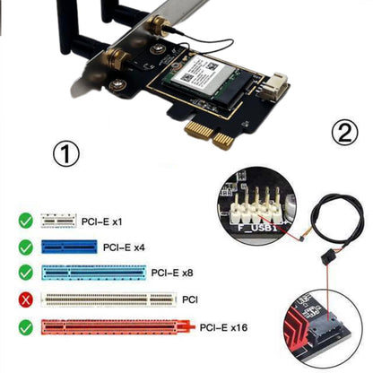 PCIe Wi-Fi 6 Card for Desktop 2.4G/5G 802.11ax AX200 Network Bluetooth Adapter