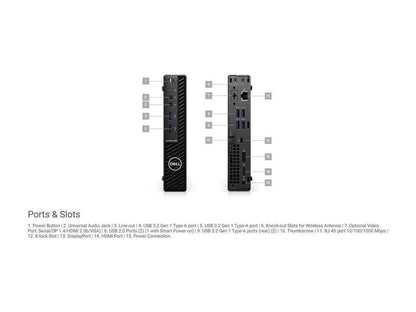 Dell OptiPlex 3080 Micro Tiny Desktop PC i7-10700 16GB 1TB SSD Win 10 Pro WiFi