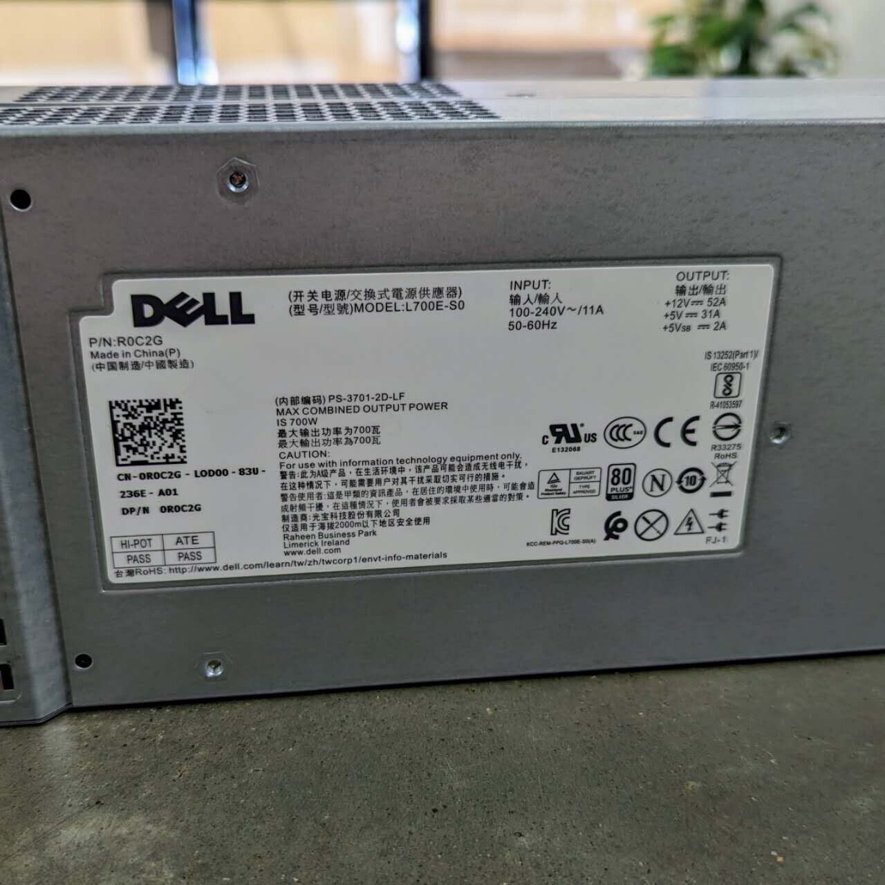New Dell EqualLogic PS4100 PS6100 Compellent SC200 SC220 700W Power Supply R0C2G