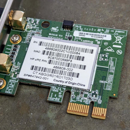 HP 466808-002 Dual Band Wireless-N PCIE Network Card with Antennas