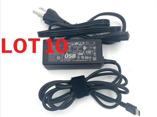 LOT 10 Genuine HP 45W USB TYPE C Power adapter - FOR Model ADLX45YLC2D