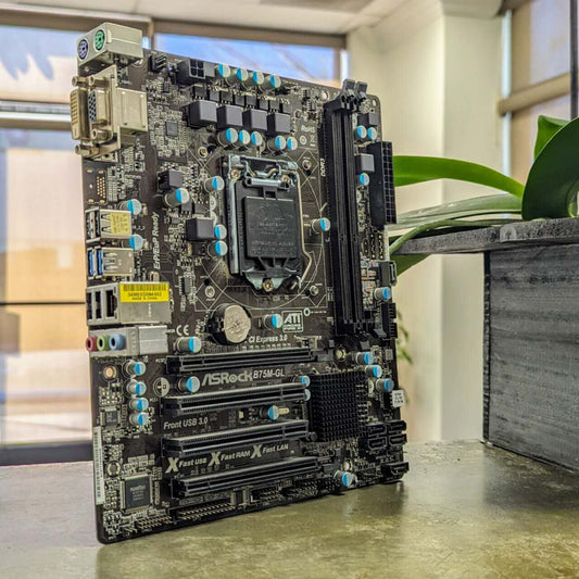 For ASRock B75M-GL Motherboard LGA1155 DDR3 VGA DVI USB3.0 PCIe 3.0 M-ATX Tested