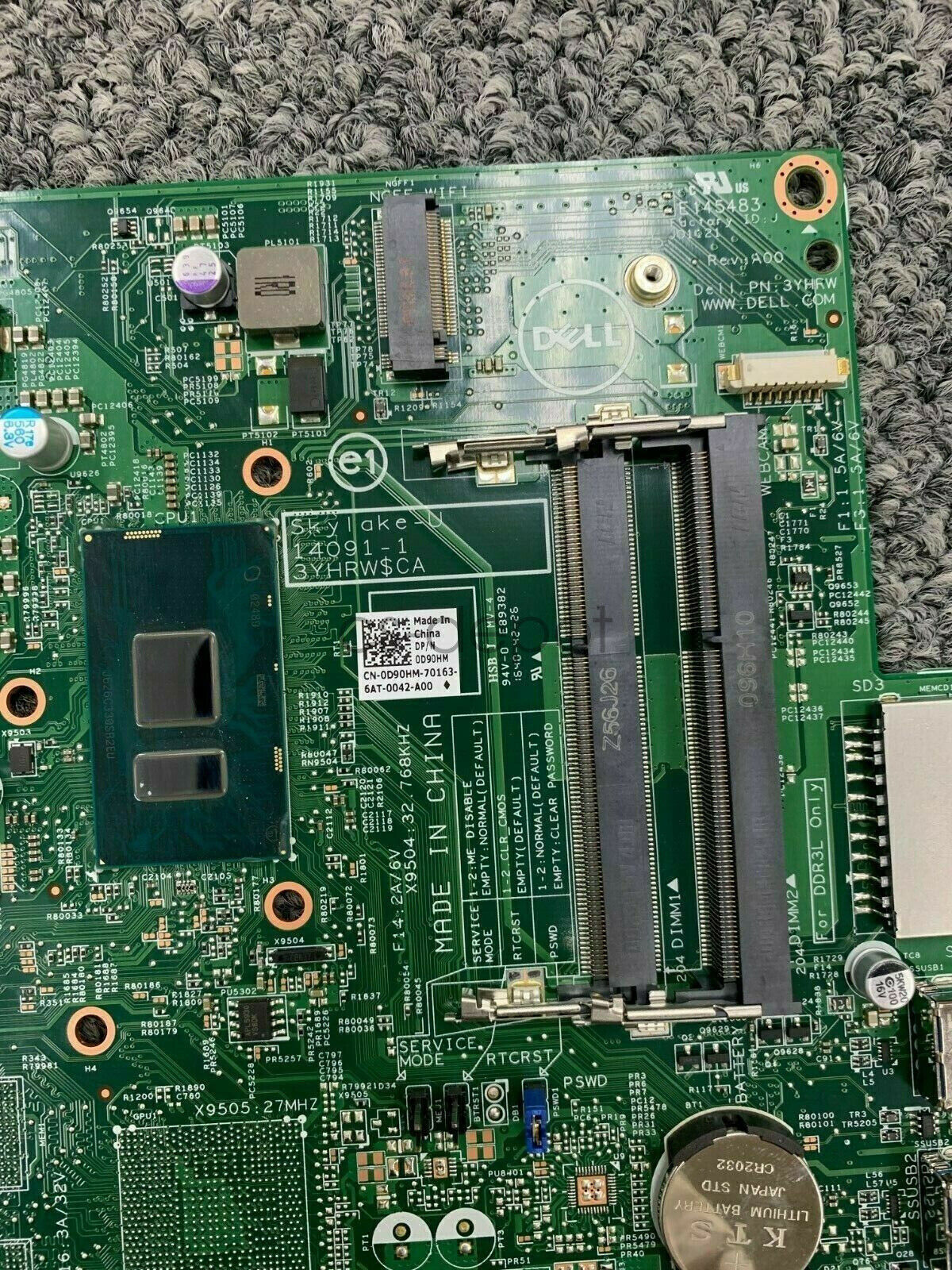 Dell Inspiron 20 3059 24 3459 All-in-One 2.30GHz i3-6100U CPU Motherboard D90HM