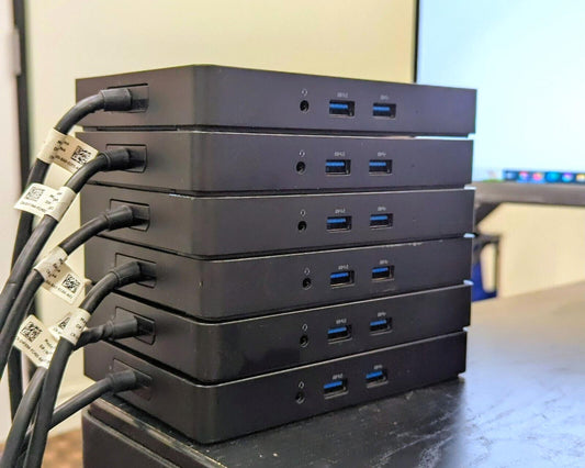 Lot of 6 Dell K17A WD15 USB-C USB 3.0 Laptop Docking Station No AC READ