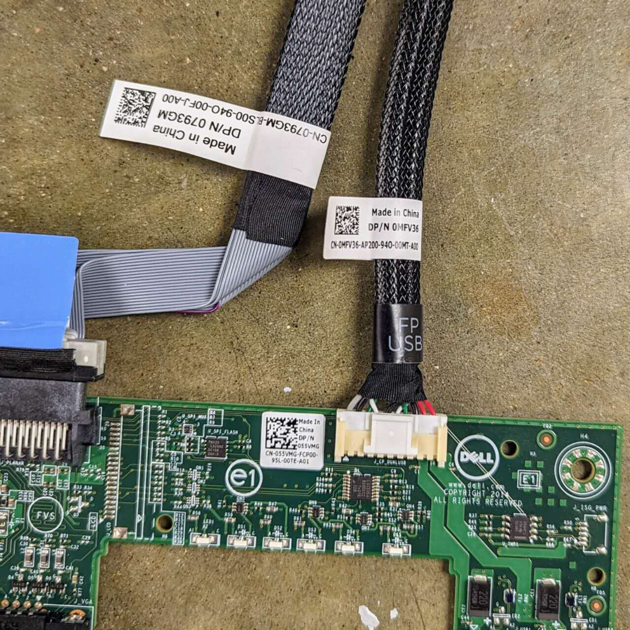 Dell PowerEdge R330 R430 Front USB/VGA Assembly Panel P/N: 055VMG w/ Cables