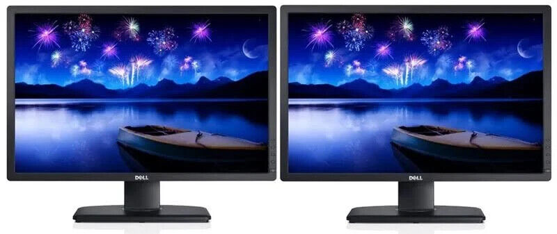DELL HP LG BRAND DUAL LCD 23" HDMI FLAT MONITOR SCREEN GAMING WITH LCD STAND