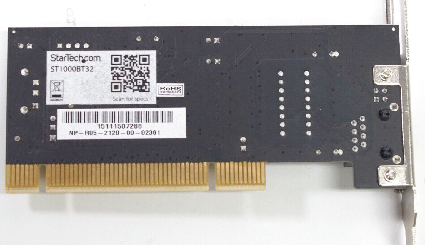 StarTech 1 Port PCI Gigabit Ethernet Card ST1000BT32 Full Height Bracket
