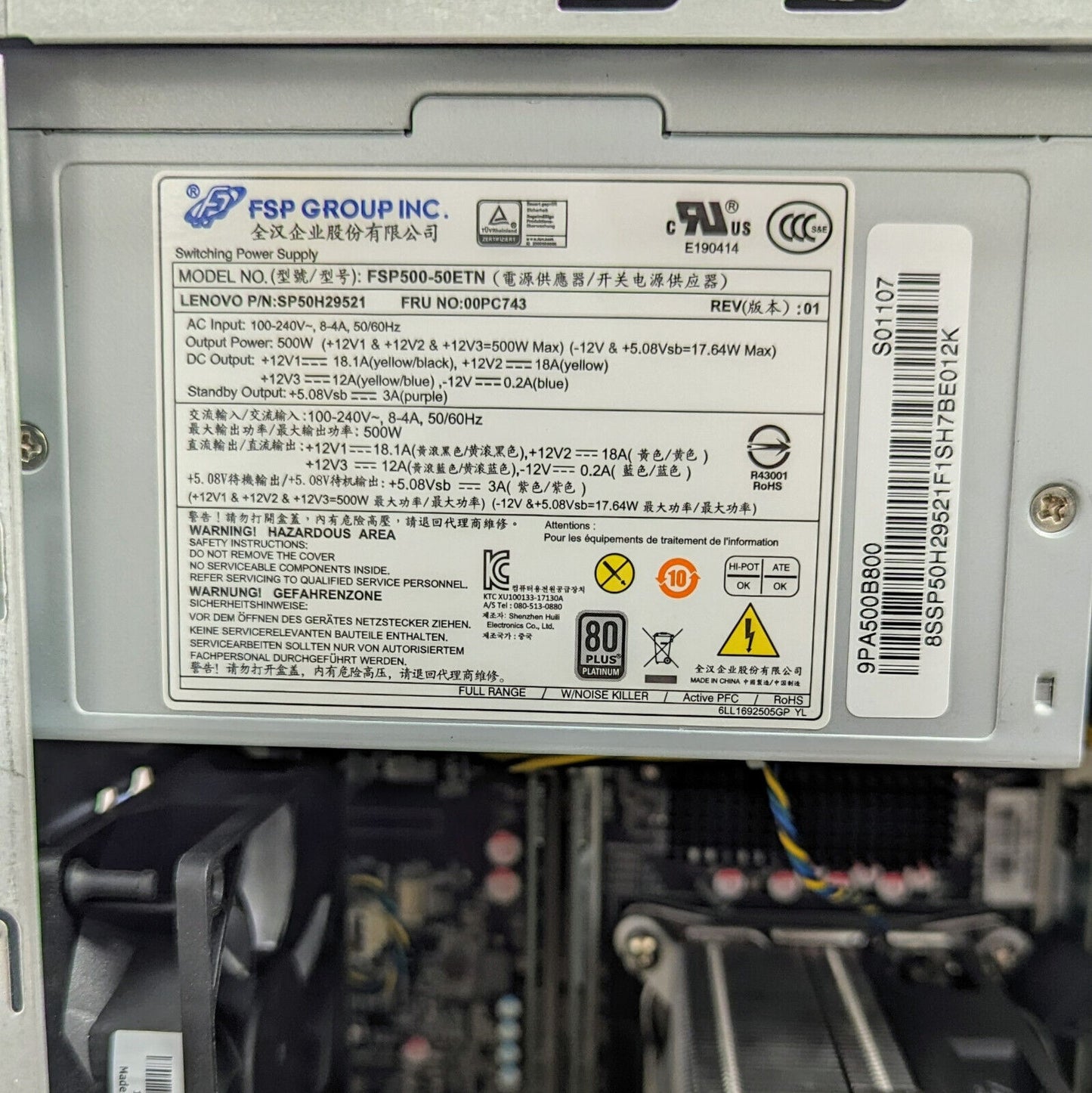 Lenovo ThinkStation P520c Xeon W-2133 16GB DDR4 RAM 500W - NO STORAGE / NO GPU -