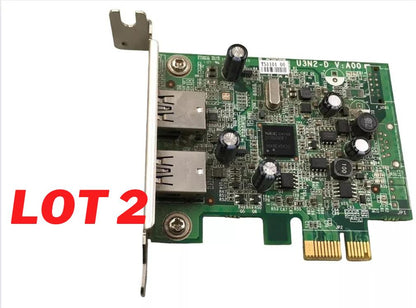 LOT 2 Dell 0FWGJ8 USB 3.0 Dual-Port PCIe Low Profile Expansion Card