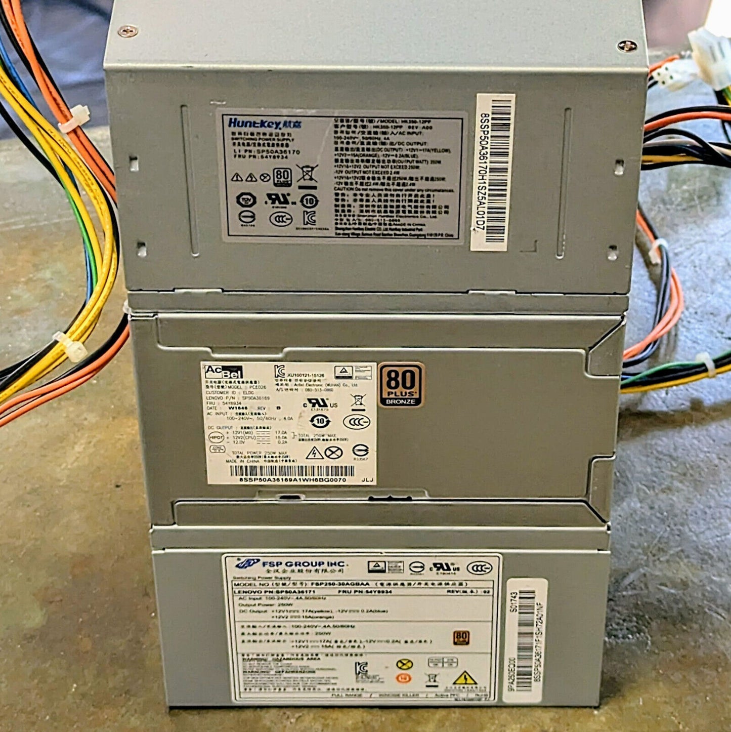 Lot of 3 Lenovo ThinkServer TS150 P310 SP50A36171 250W PSU FSP Huntkey AcBel