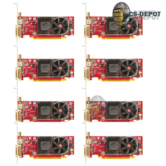 LOT 7 Dell ATI Radeon HD 3450 256MB PCIe x16 DMS-59 Full Height Video Card Y103D