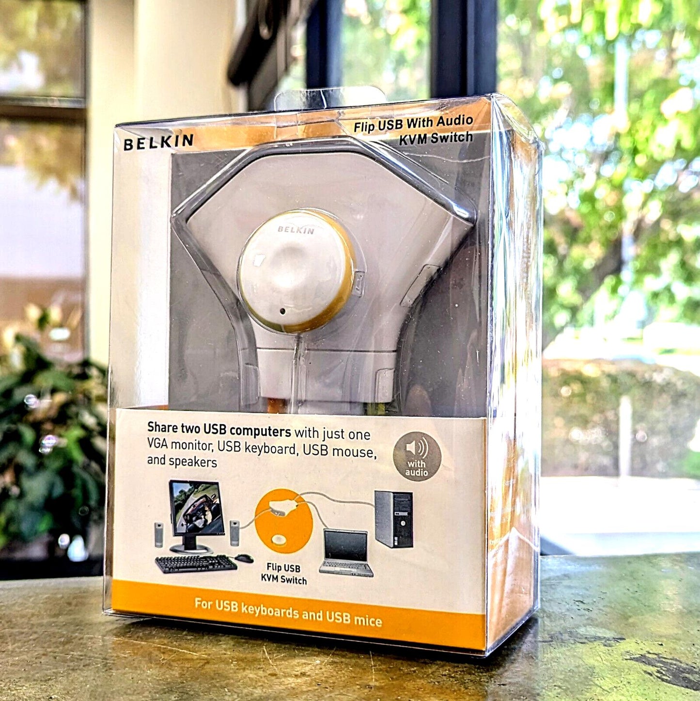 BELKIN Flip USB with Audio KVM Switch USB and VGA compatible NIB Windows & Mac