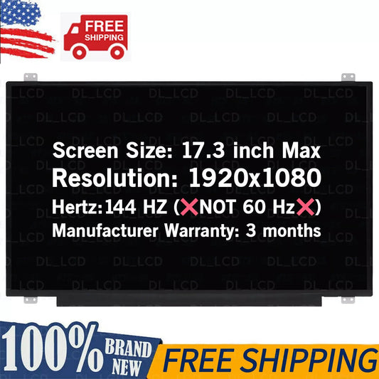 B173HAN03.2 40 Pins 144 Hz FHD 1080P 17.3" LCD Non-Touch Screen Display Panel