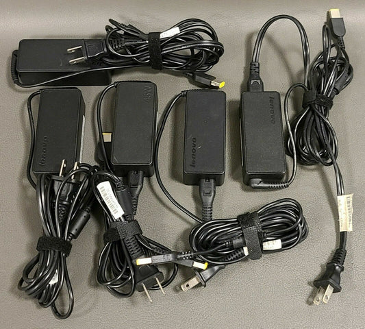 Lot Of 5 Lenovo ThinkPad 45W Laptop Square Tip AC Power Adapters ADLX45DLC2A