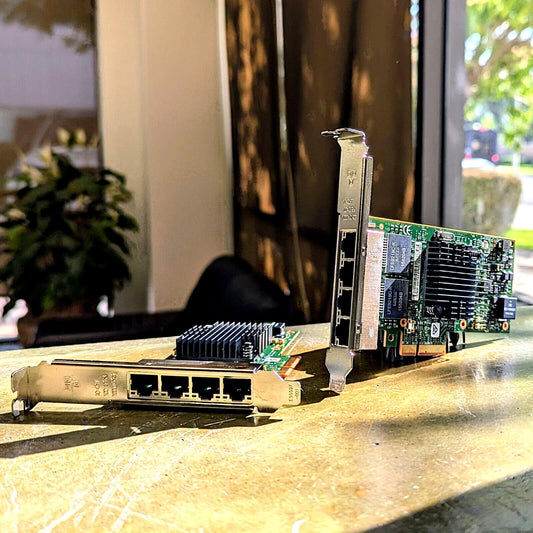 Lot of 2 Intel Quad Port Gigabit PCIe Network Card i350-T4