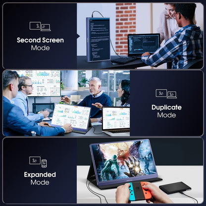 Lepow Portable Monitor - 2023 C2 15.6 inch FHD 1080P Portable Display IPS Screen