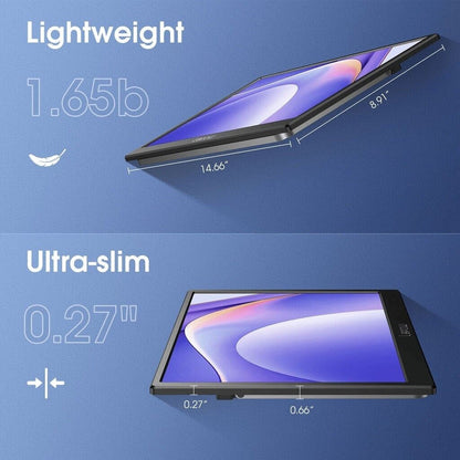 Portable External Monitor 15.6 USB-C HDMI Gaming IPS Display Eye Care Screen