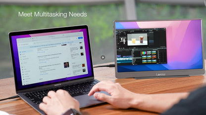 Portable Monitor 15.6'' FHD 1080P Ultra-Slim IPS Display w/Smart Cover & Speaker