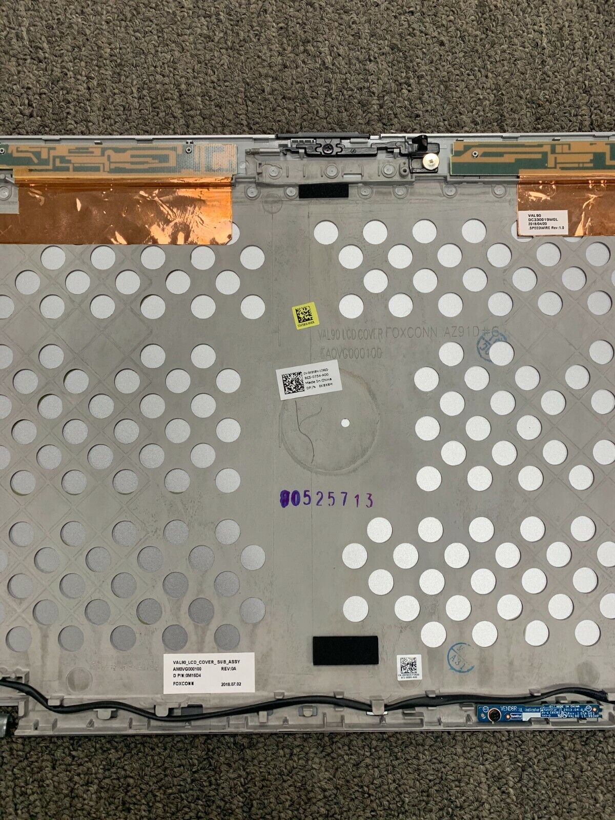 OEM K8X8M Dell Latitude E6440 14" EDP LCD Back Top Cover Lid Assembly Hinges