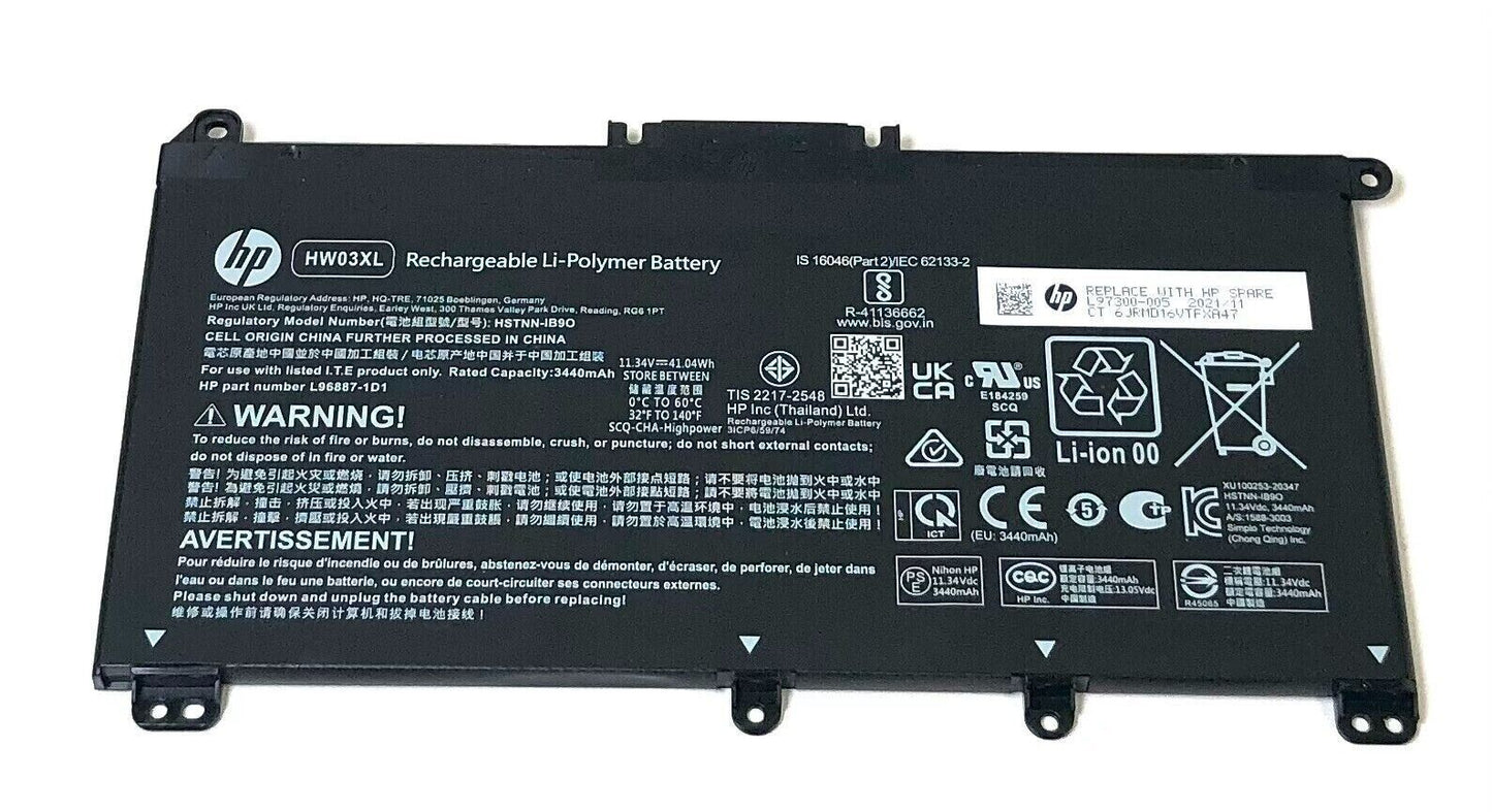 OEM HW03XL Battery For HP Pavilion 15-EG 15-EH HSTNN-IB9O HSTNN-IB90 L97300-005