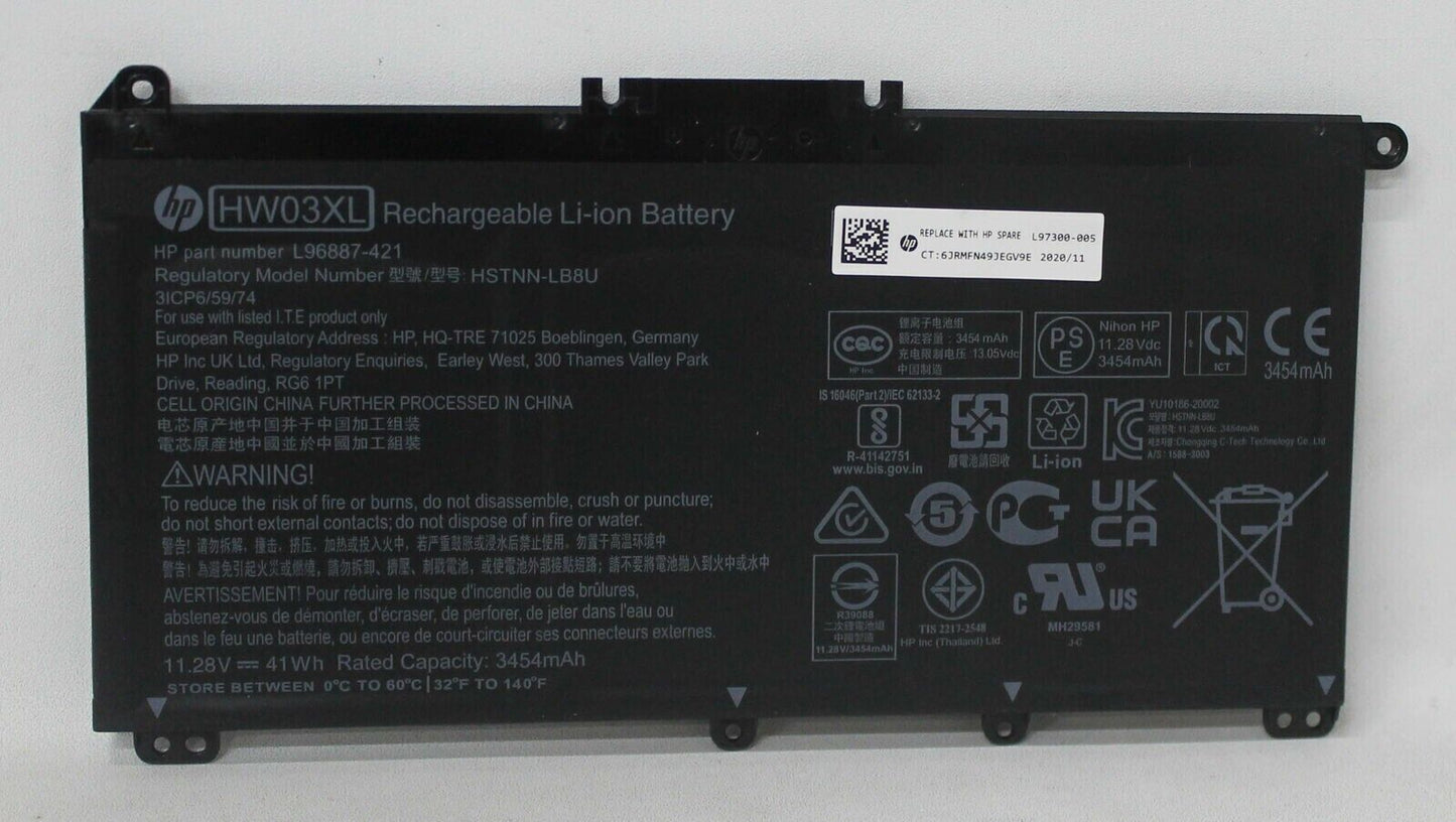 OEM HW03XL Battery For HP Pavilion 15-EG 15-EH HSTNN-IB9O HSTNN-IB90 L97300-005