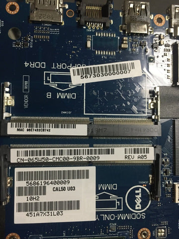 65W50 Dell Inspiron 15 5570 17 5770 Intel i3-7130U 2.70GHz DDR4 Motherboard