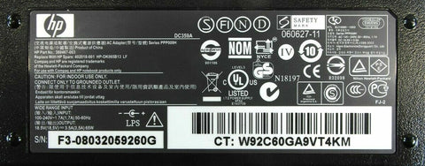 Genuine HP 65W AC Adapter Power Supply 239427-001 18.5V 3.5A 239704-001